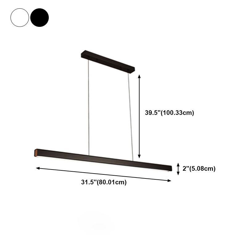 Simple Style Rectangle Island Light Fixture 1-Light Restaurant Hanging Lamp