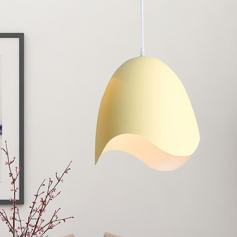 Glockendecke Anhänger Leichtes Macaron Metal 9,5 "/12" Dia 1 Hellrosa/Weiß/Blau -Hanglampen -Kit