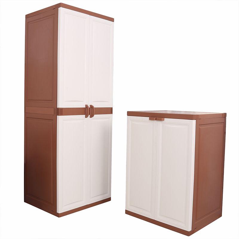 Plastic Matte Finish Storage Cabinet Modern Bedroom Hinged Door Cabinet