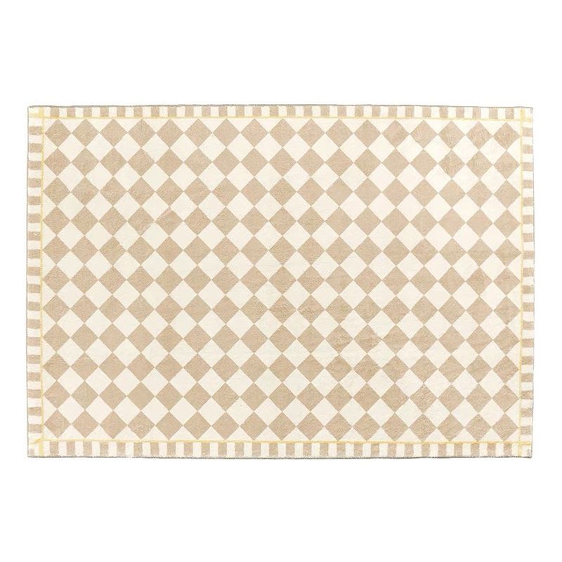 Geometric Pattern Rug Rectangle Shape Living Room Carpet Polyester Washable Area Rug