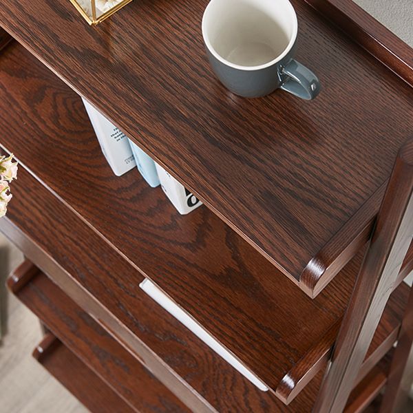 Scandinavian Ladder Bookshelf Vertical Open Ash Bookcase for Living Room