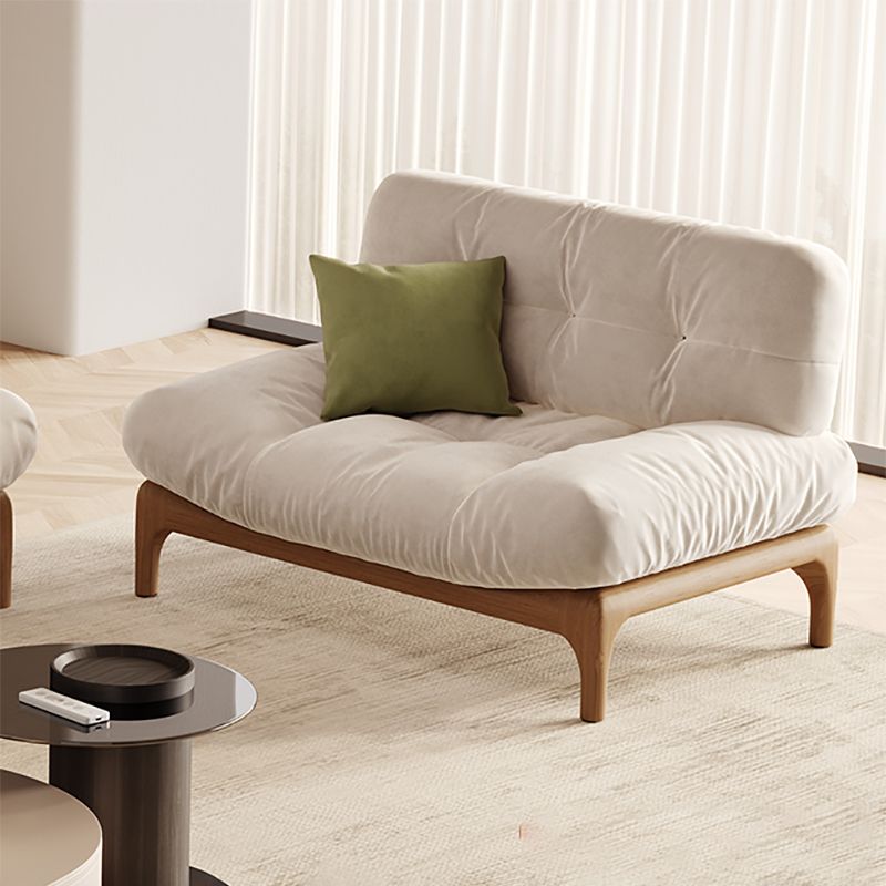Tropical White Tufted Armless Living Room Faux Leather Seating