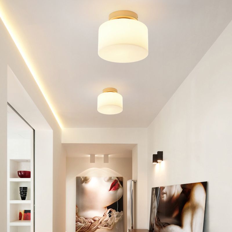 Modernism Single Golden Flush Mount Lighting Metallic Shaded  Ceiling Light for Foyer