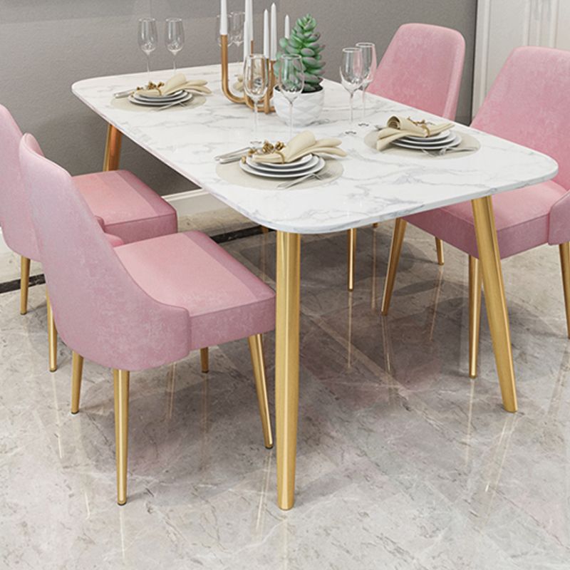 Modern Faux Marble Dining Table Metal Dining Table for Home Use