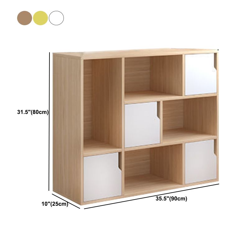 Contemporary Wooden Side Cabinet with Storage Shelves and Doors