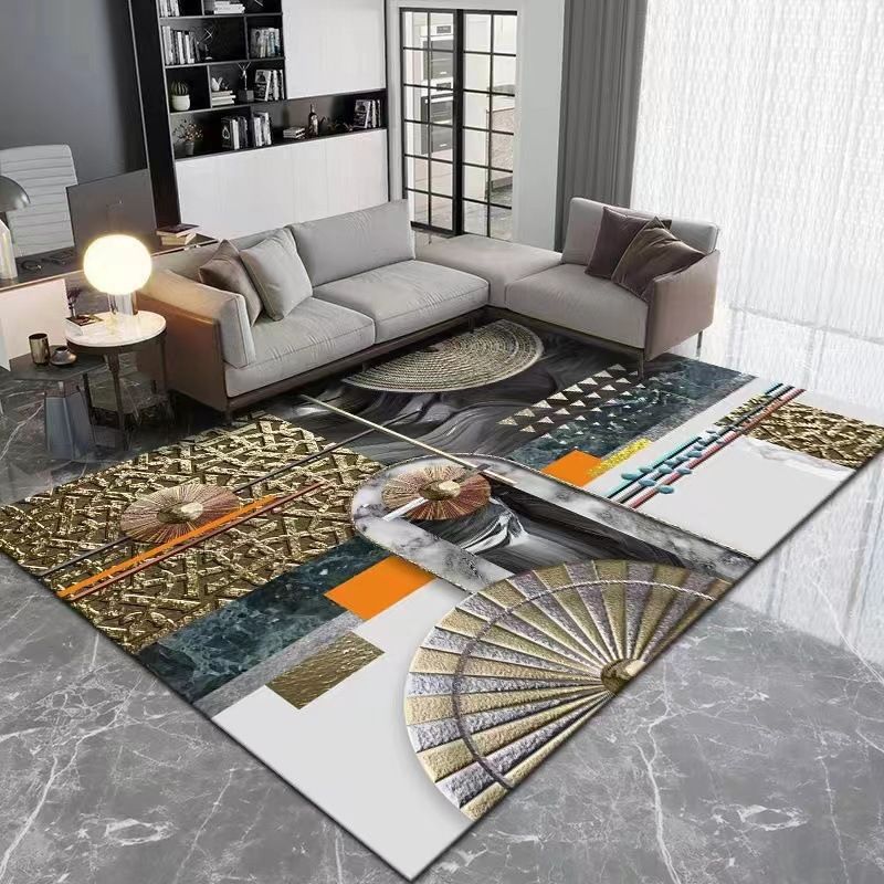 Minimalist Carpet Modern Abstract Print Rug Polyester Anti-Slip Carpet for Living Room