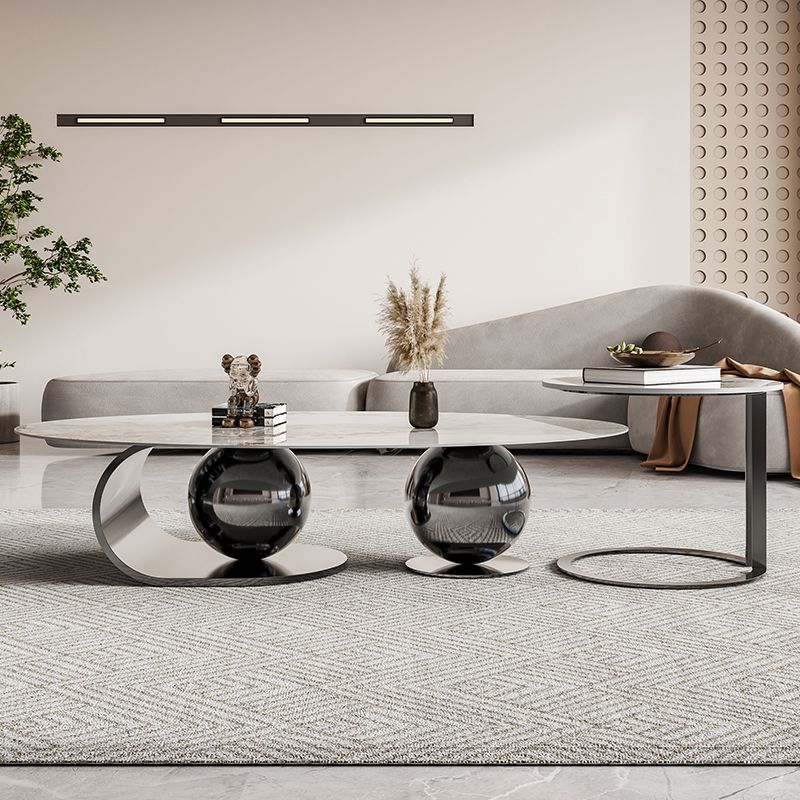 Simple Abstract Coffee Table Slate Top Geometric Coffee Coffee or End Table