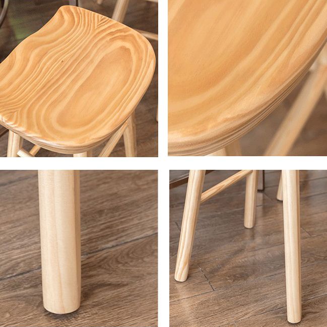 Modern Bristol Solid Wood Bar Stool Backless Footrest Barstool