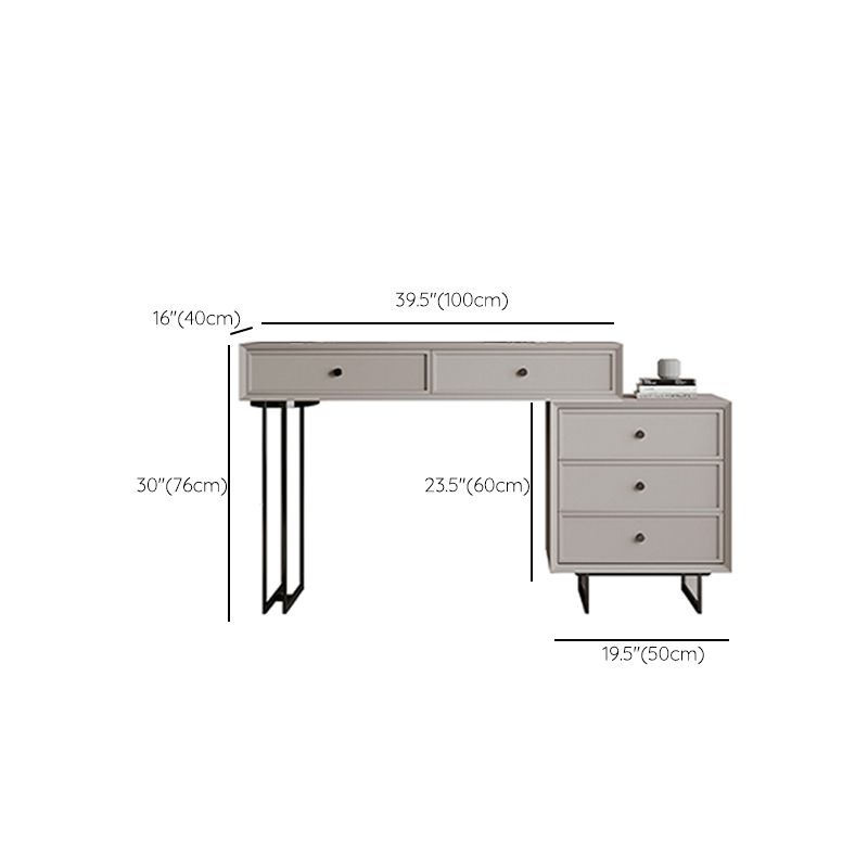 Standing Grey Makeup Vanity Desk Bedroom Vanity Dressing Table Set