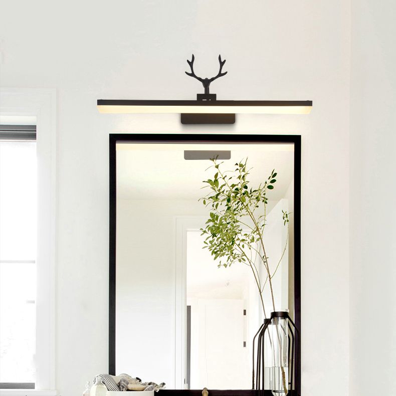 Speciale da parete in metallo a forma lineare in stile moderno a parete a specchio a 1 lucciola luce