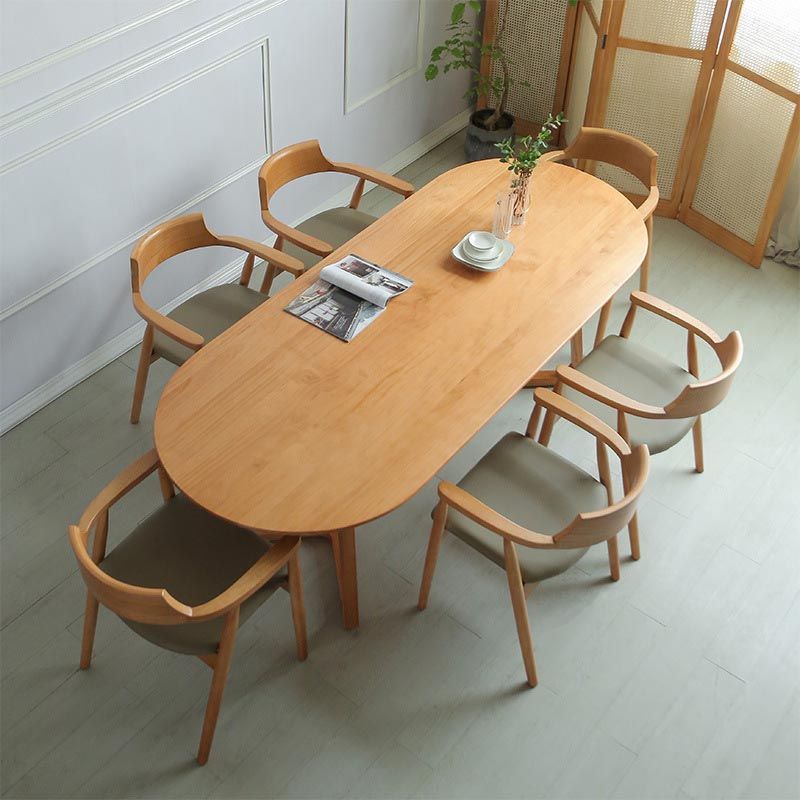 Simplicity Restaurant Table Oval Solid Wood Dining Table for Dining Room