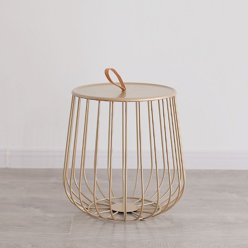 Iron Round Coffee Table Mid-Century Modern Frame Coffee Cocktail Table