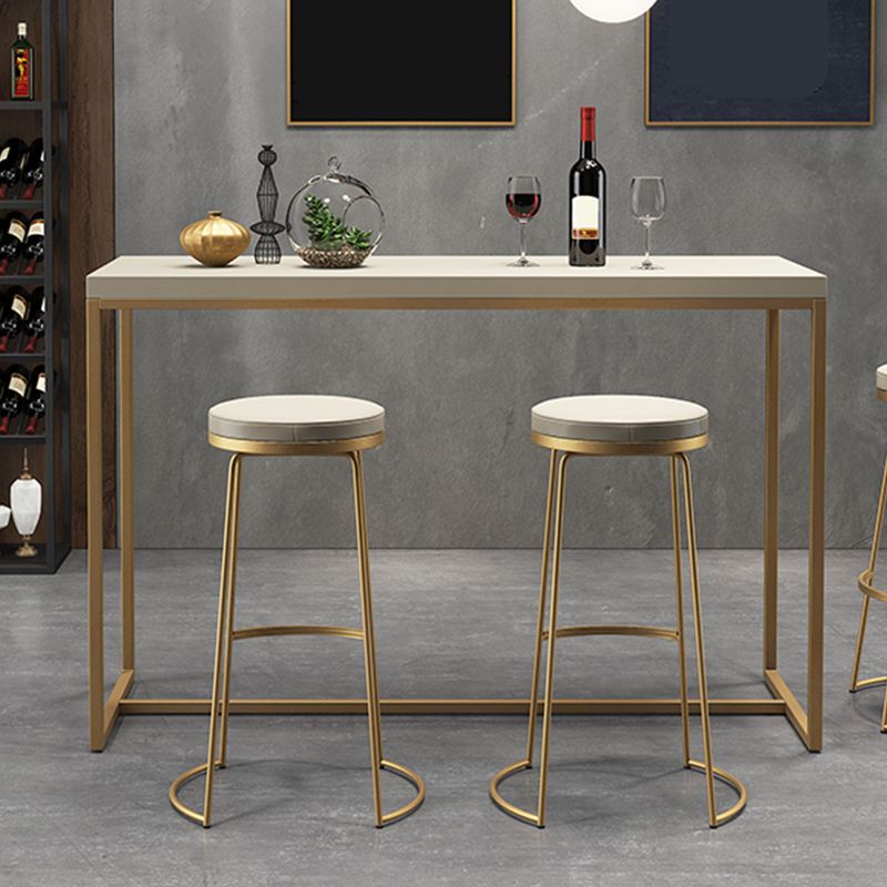 Scandinavian Round Indoor Bar Stool Faux Leather Backless Footrest Bar Stool