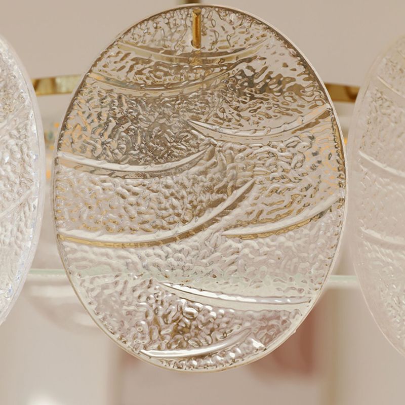 Plafonnier de forme ronde, montage encastré en fer de Style Simple et moderne avec abat-jour en verre pour le salon