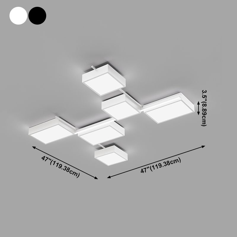 Éclairage encastré contemporain Plafonniers encastrés à LED multi-têtes noirs