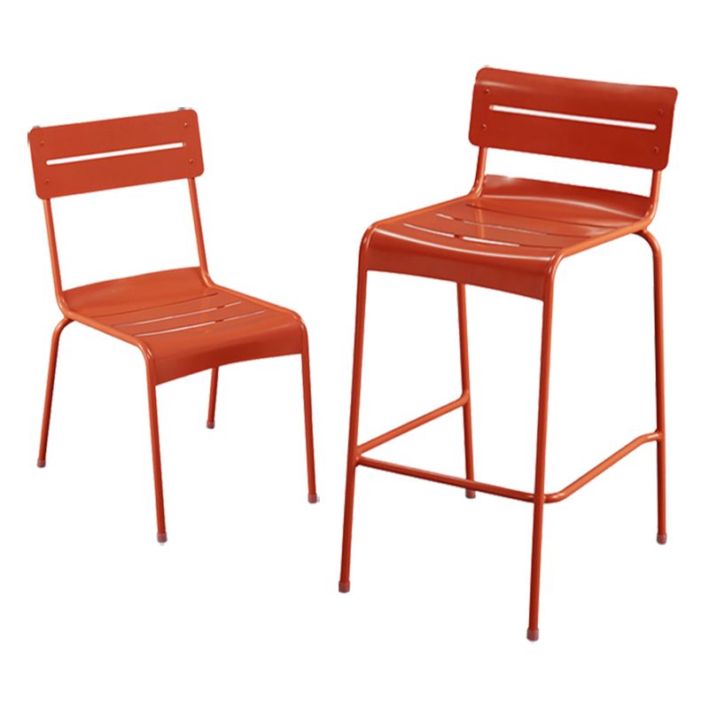 Modern Patio Dining Armchair Aluminum Open Back With Arm Outdoor Bistro Chairs