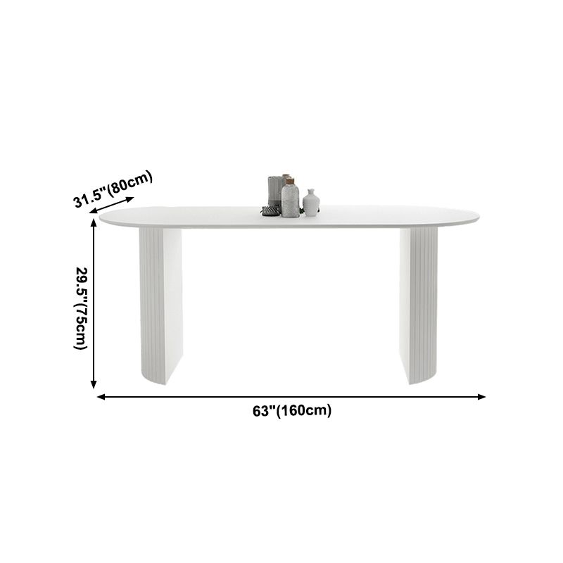 Mesa de comedor contemporánea de madera maciza mesa blanca de madera blanca con alto contenido de brillo para comedor