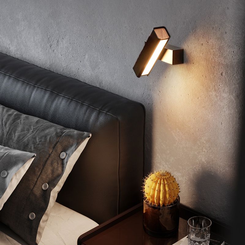 Rectangle Shape Metal Wall Lighting Idea Modern Style 1 Light Wall Light Fixture
