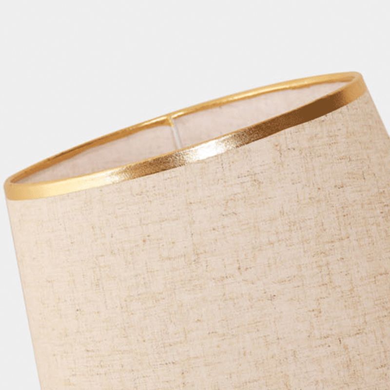 Gold Metal Table Light Modern 1-Light Bedroom Nightstand Lamp with Bucket Fabric Shade