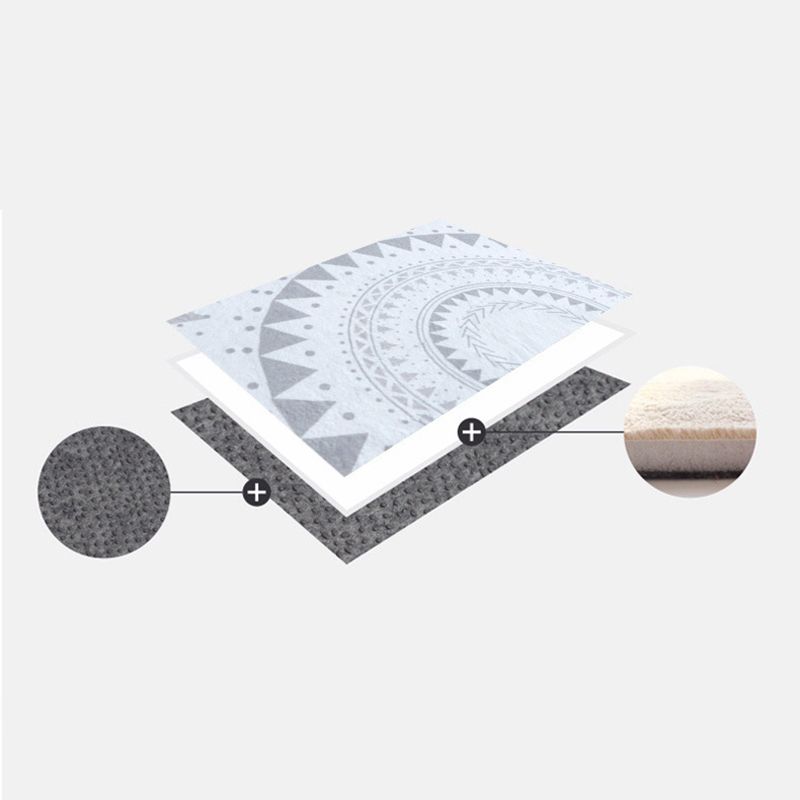 Grey Modern Rug Polyester Graphic Indoor Rug Stain Resistant Rug for Home Decor