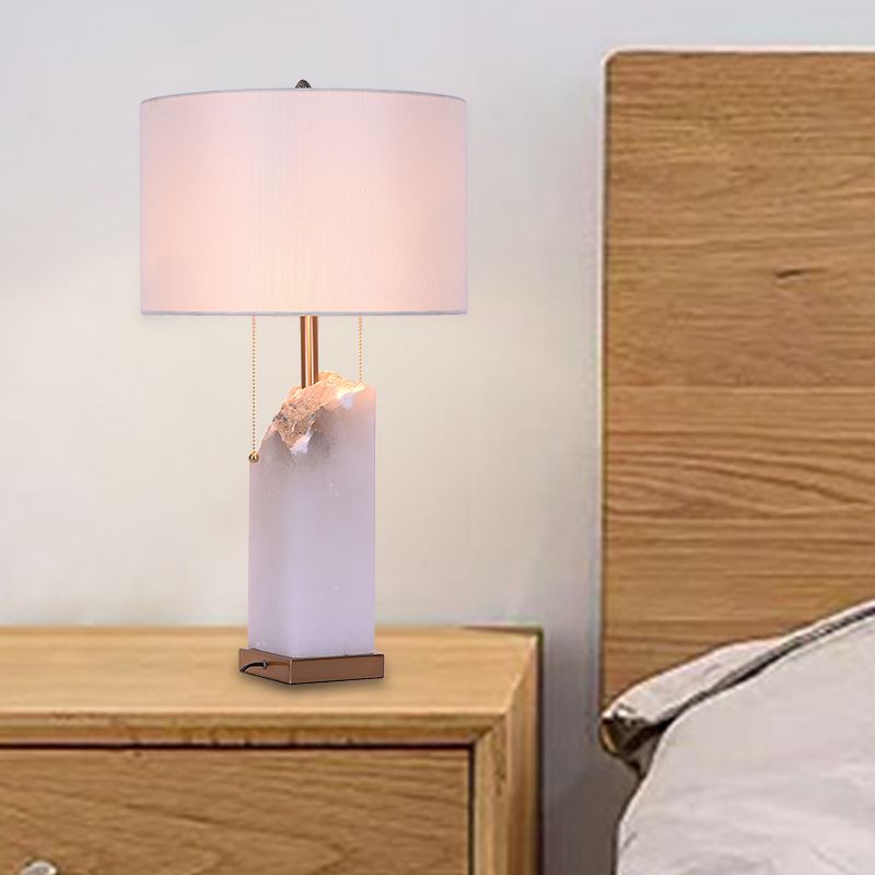 Tambour de tambour Task Éclairage moderne 2 ampoules lampe de lecture blanche avec chaîne de traction