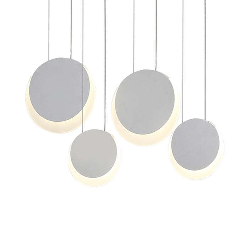 Pendre multifonyme en forme de lune Métal nordique 3/4/5 Lights Blanc Cluster Pendant Light in chaud / blanc Light