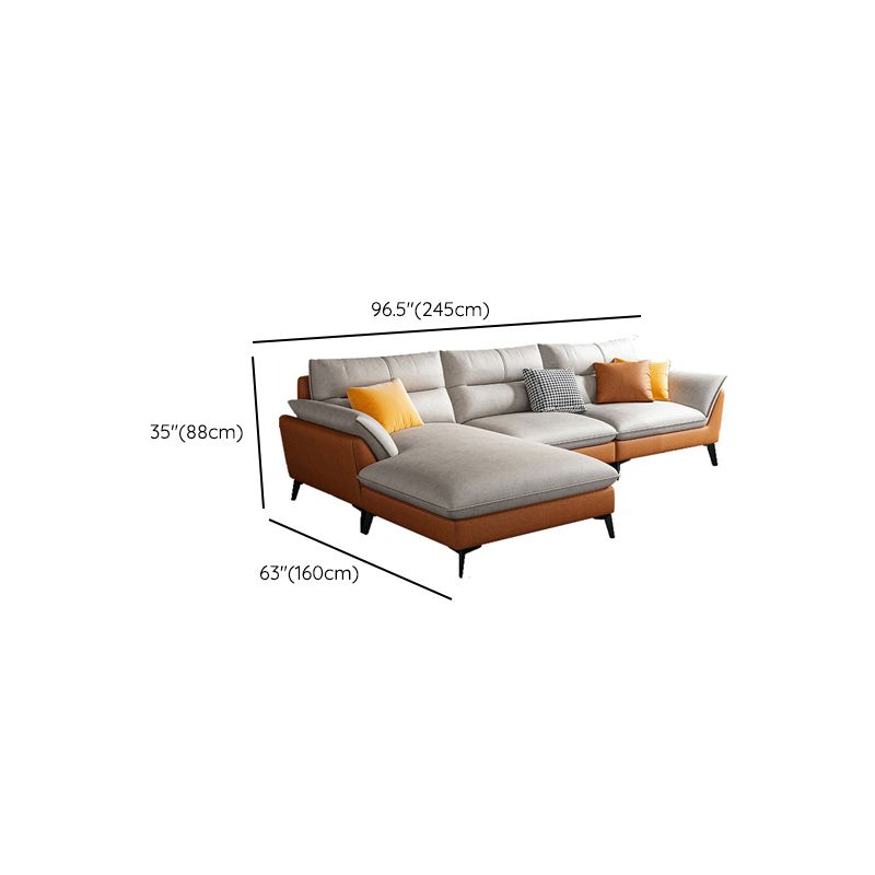 Faux Leather 34.64 " H Flared Arm Sofa & Chaise for Living Room