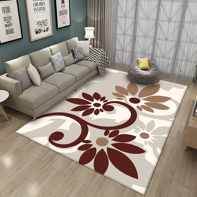 Modern Abstract Watercolor Rug Multi-Color Synthetics Rug Washable Anti-Slip Stain Resistant Area Carpet for Home