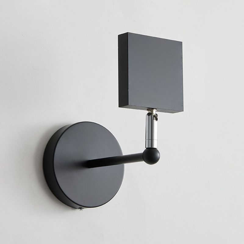 Metal Square Wall Lighting Contemporary Style 1 Light Wall Light Fixture