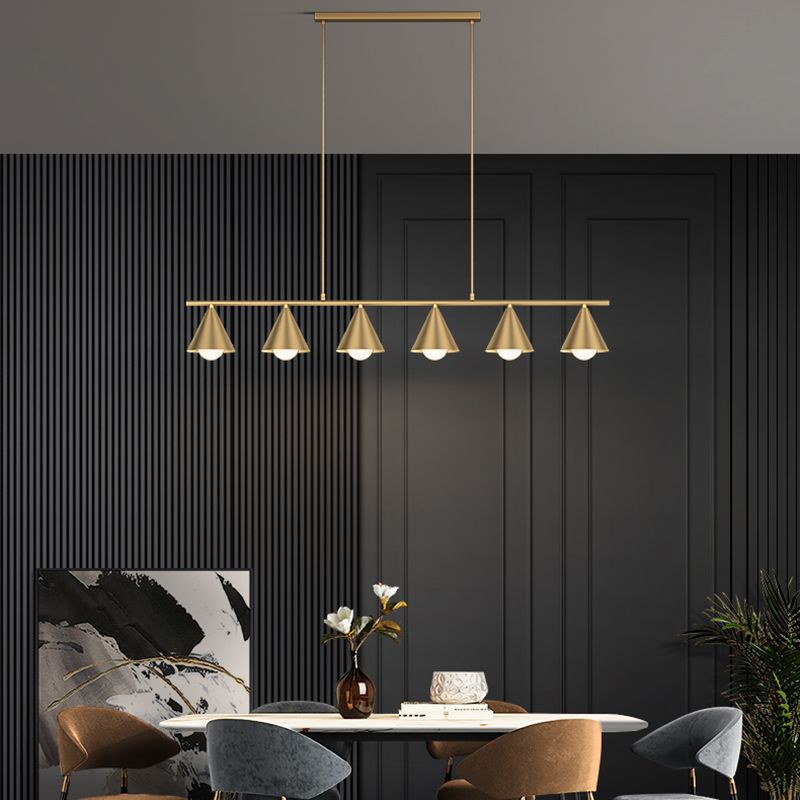Cone Island Lights Contemporary Metal Island Plafond Light in Gold
