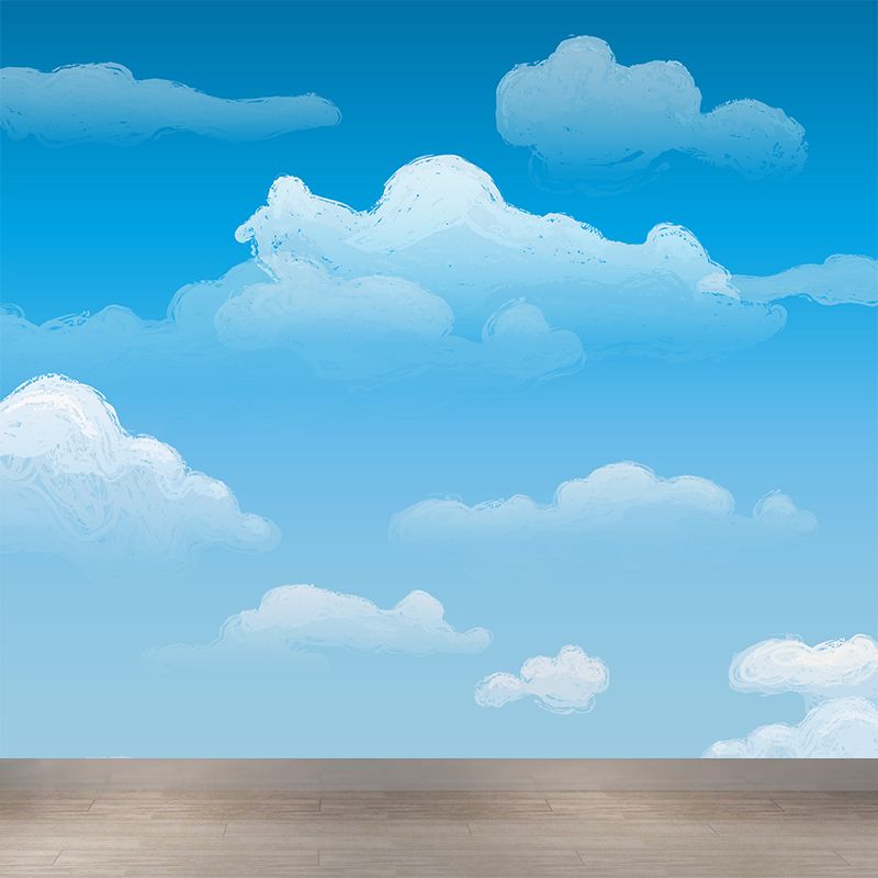 Illustration Abstract Wall Mural for Living Room, Pastel Color, Custom Size Available