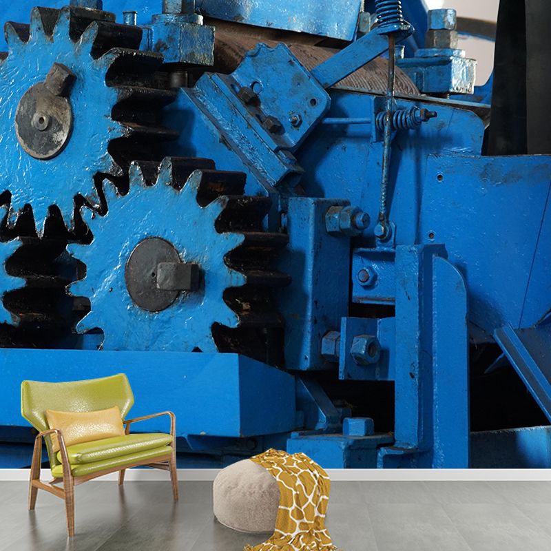 Engine Photography Style Building Mural Mildew Resistant for Wall Decor