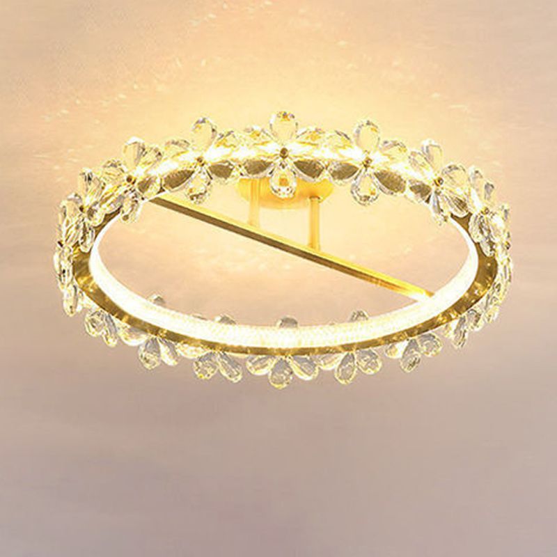 Modern Ceiling Lamp Creative Crystal Flush Mount Light Fixture for Bedroom
