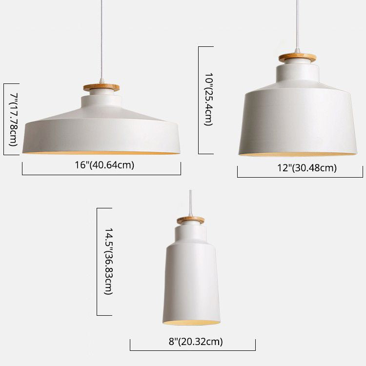 1-Light Pendant Lamp Nordic Macarons Style Metal Dining Room Hanging Lamp
