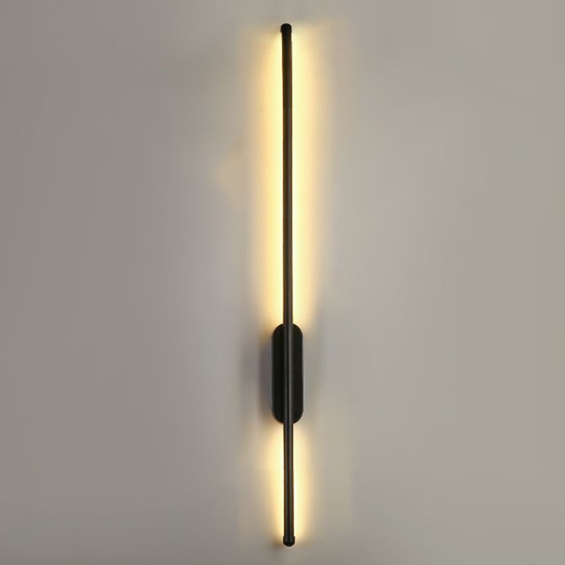 Modern Style Linear Shape Wall Sconce Metal 2 Light Wall Lighting for Living Room