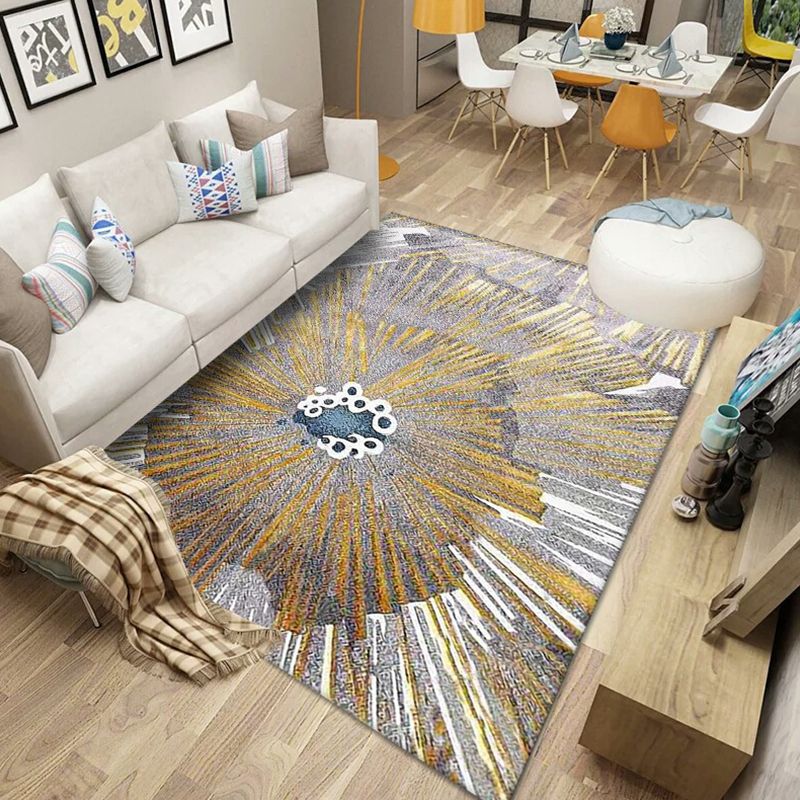 Goud modern tapijten polyester grafisch vloerkleed niet-slip achterste tapijt voor woningdecoratie