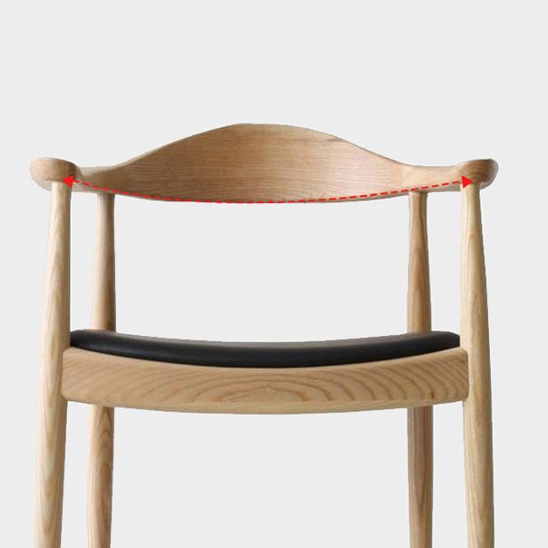 Silla de madera de fresno de estilo tradicional, juego de sillas de comedor de cocina con brazo trasero abierto