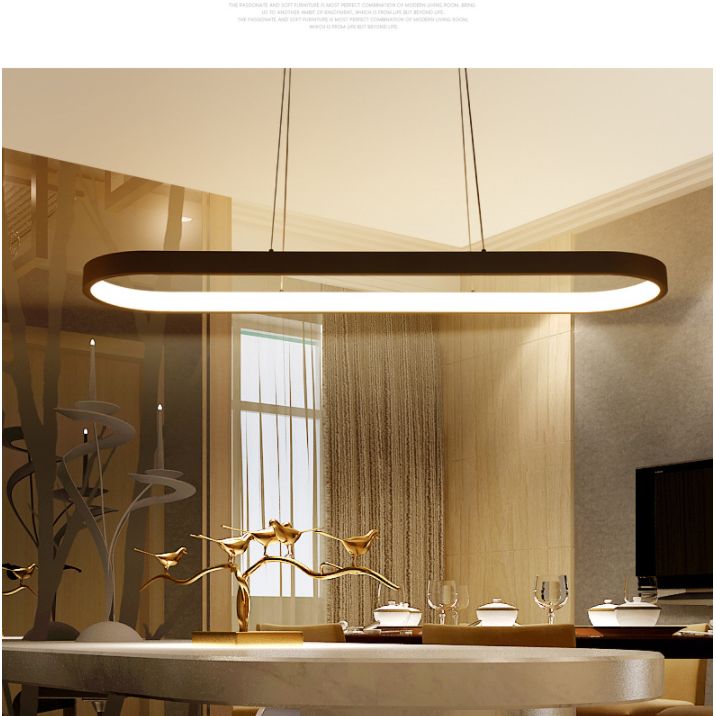 Ellisse soggiorno a sospensione a sospensione LAD in metallo LED Minimalista Kit di luce sospesa