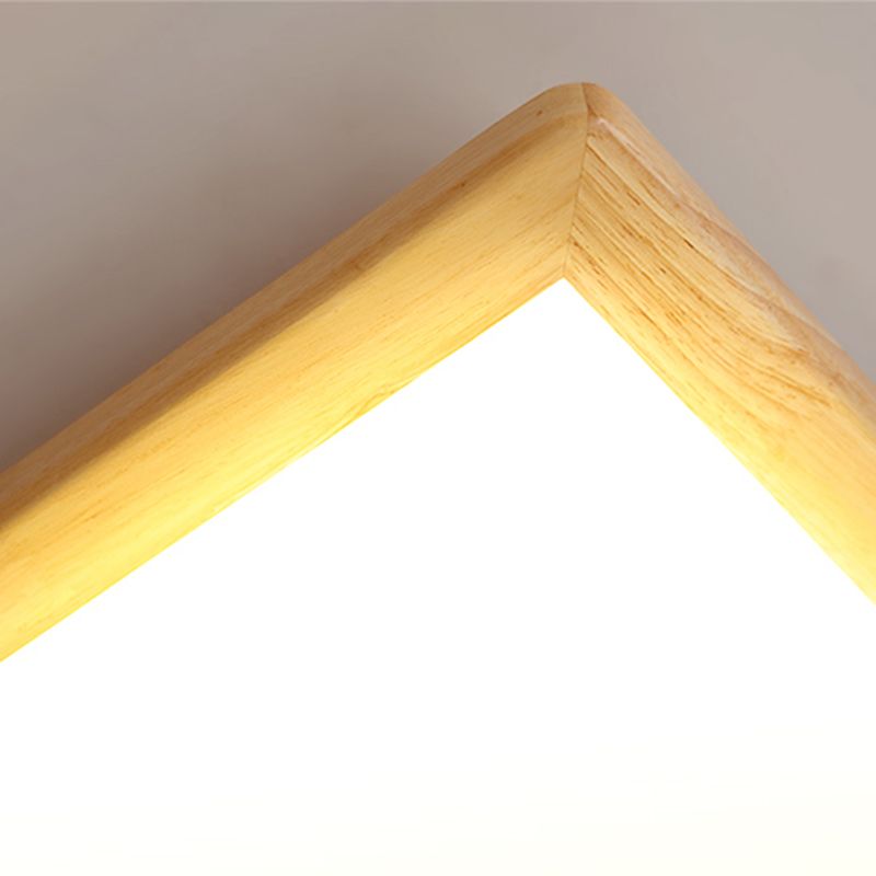 Square Shape Glass Flush Light Modern Style 1 Light Flush Mount Fixture in Brown