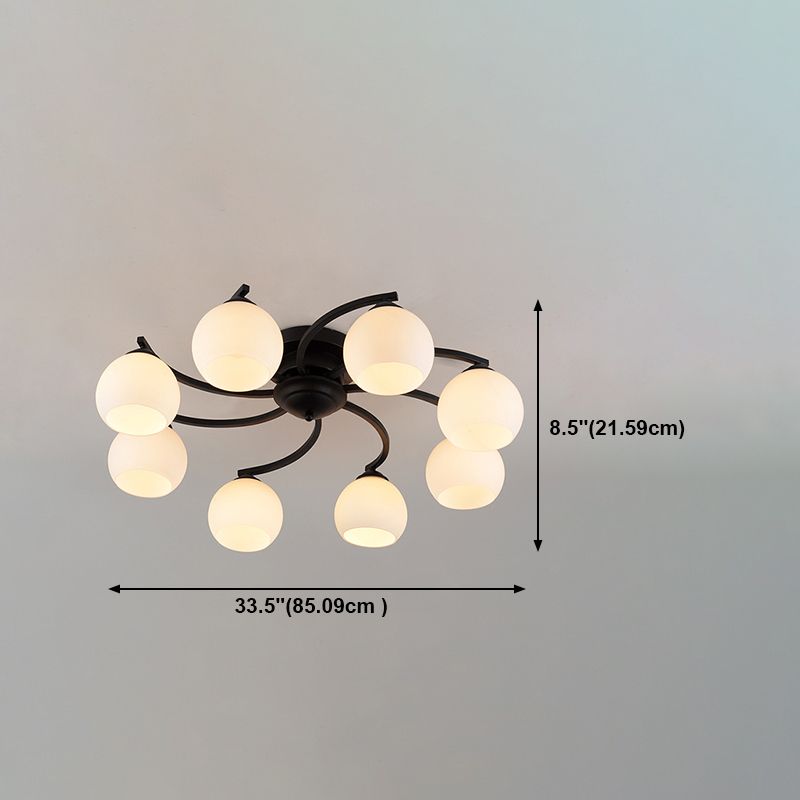 Lámpara de montaje de punto de luz de techo de bola tradicional en negro