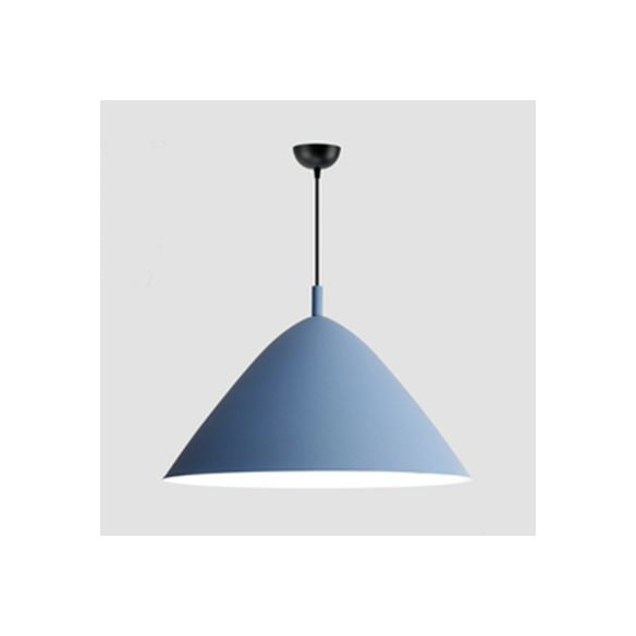 Nordic Candy Colored Pendant Fixture Pyramid Shade 10.5/13/16 Inch Wide One Light Aluminum Hanging Light for Cafe