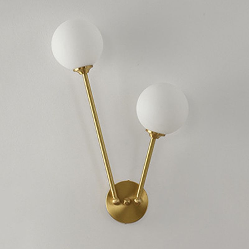 Golden Vanity Lighting Simple Glass Wall Light Sconce for Bathroom
