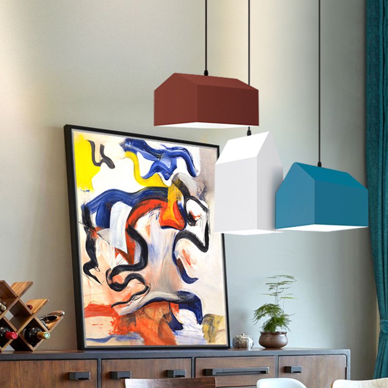 1 Light Unique Hanging Pendant Modern Macaron Style Glass Hanging Lighting for Bedroom