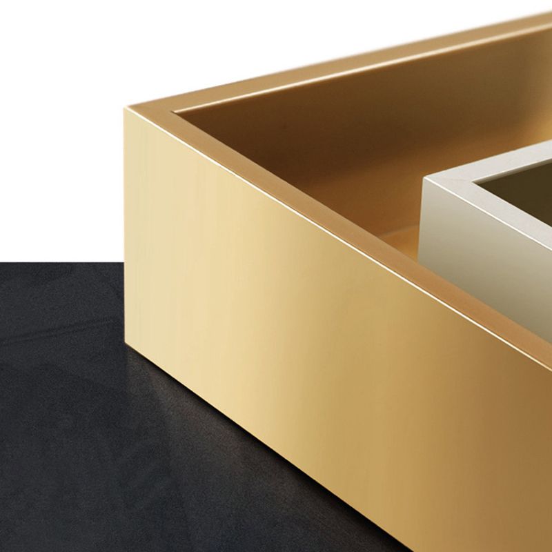 Glam Metal and Wood Shelf Bookcase Etagere Open Home Book Shelf with 5 Shelves