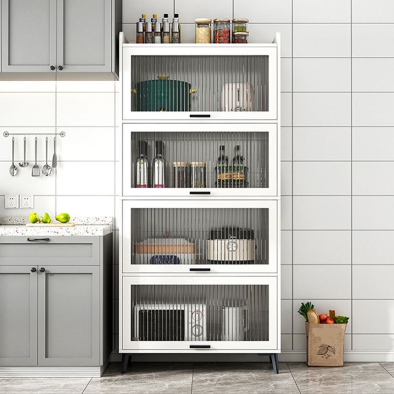 Wooden Engineered Wood Bookcase with Doors Closed Back Bookshelf Doors Included