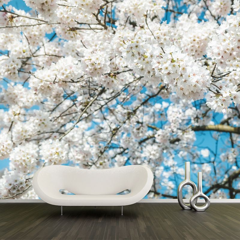 Cherry Blossoms Mural for Living Room Bedroom, Removable, Customized Size