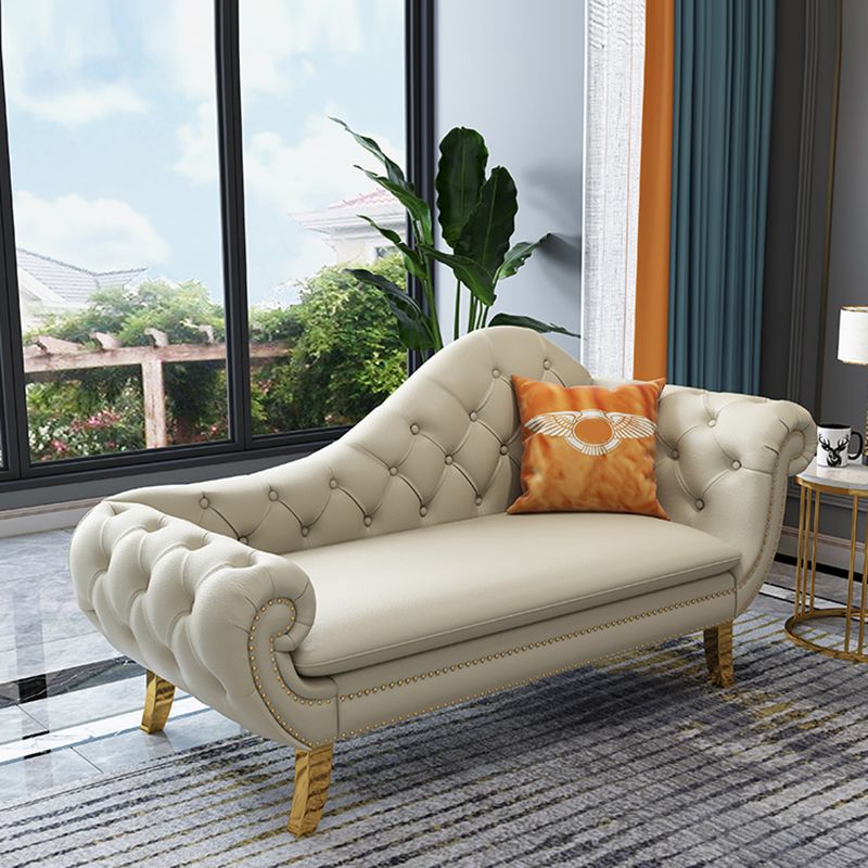 Glam Chaise Lounge Chair Solid Color Chaise Lounge with Pillow