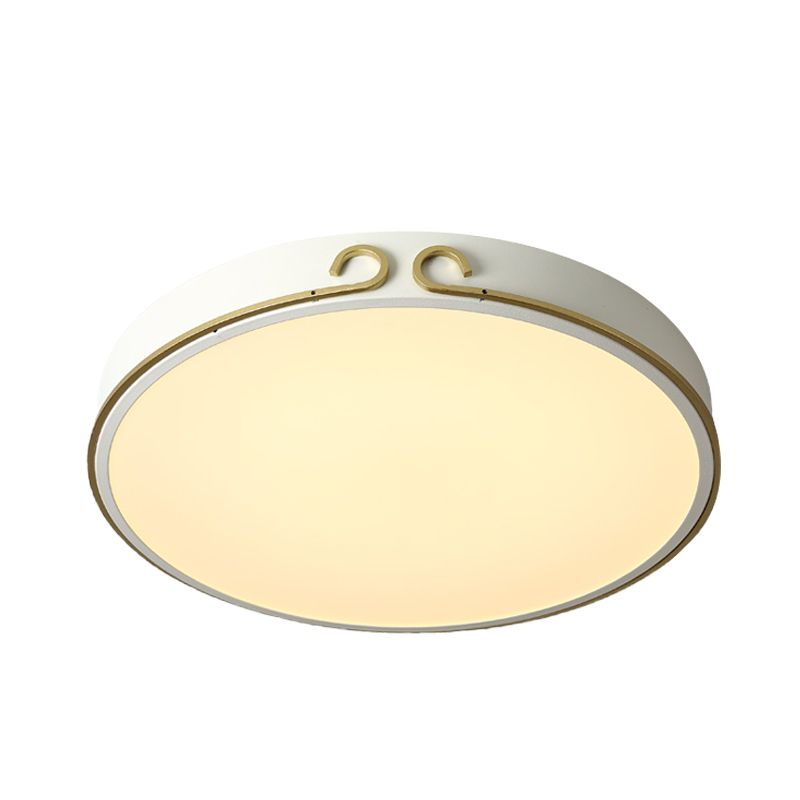 Acrylique Flushmount Macaron DEL Flush Mount Fixture in White / Grey / Green with Headband Deco