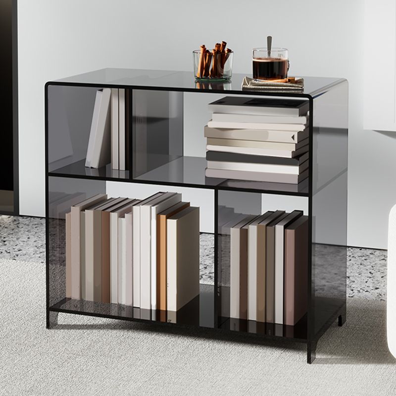4 Shelves Modern Style Bookshelf Open Back Geometry Acrylic Bookcase