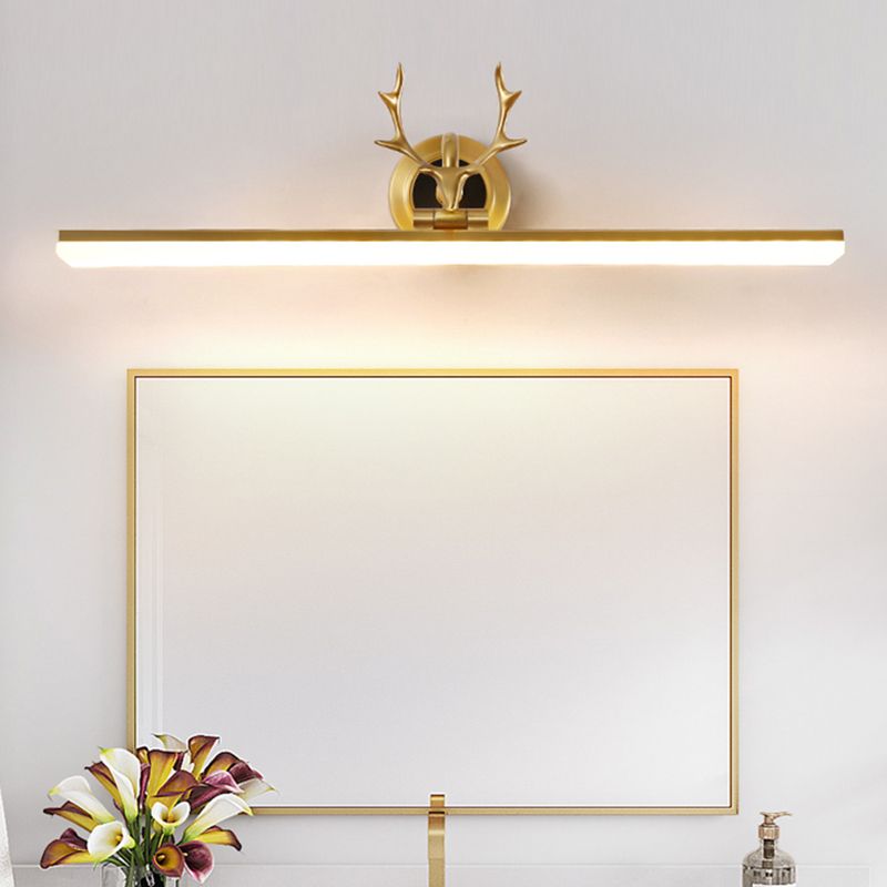 Midden-eeuwse luxe stijl gestroomlijnde wand gemonteerd ijdelheid lichten koper spoeling mount wand sconce voor badkamer